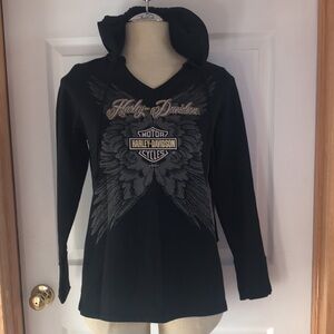 Harley Davidson Black Hoodie - Medium